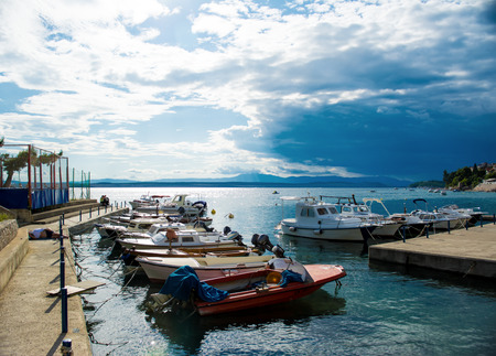 Small Mediterranean port in Croatiaの写真素材