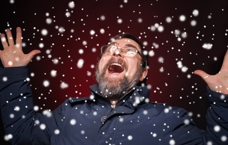 Shocked happy manの写真素材