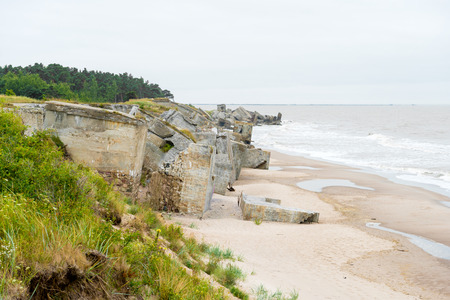 Demolished military fortifications, Liepaja, Latviaの写真素材