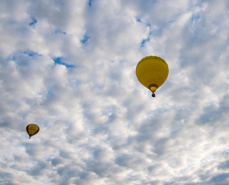 TRUSKAVETS,  UKARINE - JUNE 16, 2018: Festival of air balloons in Truskavets in Ukaine. Colorful hot air balloons flying in the skyのeditorial素材