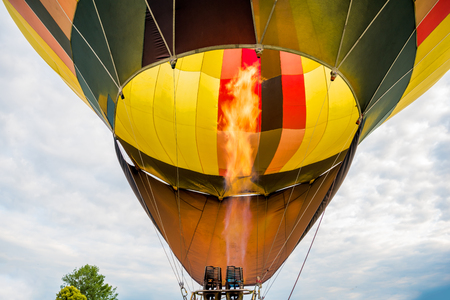 Close up of hot air balloon burner flameの写真素材