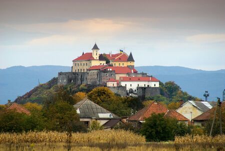 Munkacs Castle or Palanok Castle in Mukachevo, Ukraineのeditorial素材