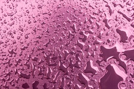 Close up water drops on metal surface can be used for web design. Abstract texture backgroundの写真素材