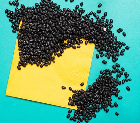 Healthy eating concept. Organic black beans