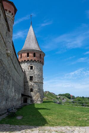 View on Kamyanets-Podilskiy fortress in Ukraine in summer
