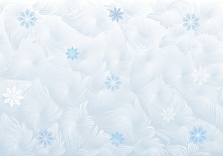 Abstract winter background from snowflakes and frozen twirlのイラスト素材