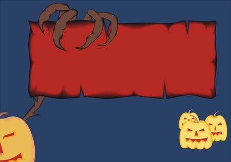 Halloween symbol Jack-o'-lantern with red frameのイラスト素材