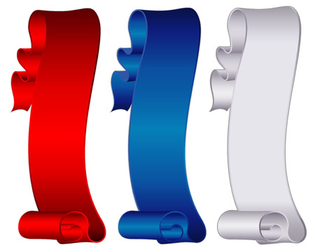 set of three colorful streamer or poster のイラスト素材