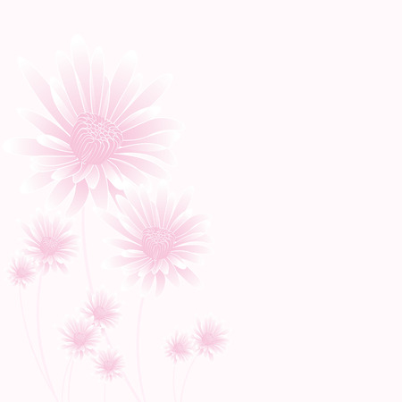 abstract pink flowers on light background のイラスト素材