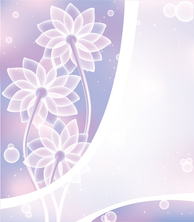 abstract white flowers and light frame on pink sky background のイラスト素材