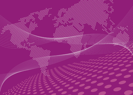 abstract pink earth map on technological backgroundのイラスト素材