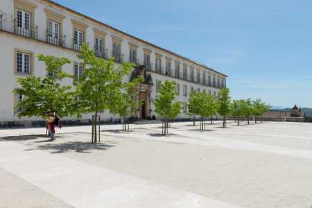 COIMBRA, PORTUGAL, APRIL 29, 2014: Coimbra's University courtyard - Coimbra, Portugalのeditorial素材