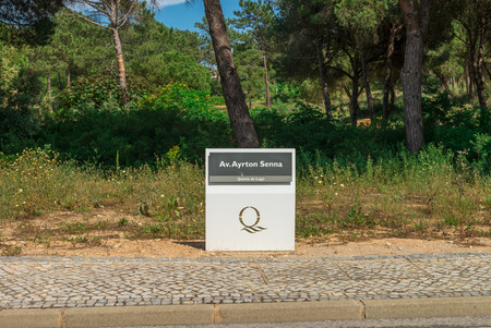 QUINTA DO LAGO, ALGARVE, PORTUGAL, MAY 2, 2014:Ayrton Senna avenue in Quinta do Lago, Algarve, Portugalのeditorial素材