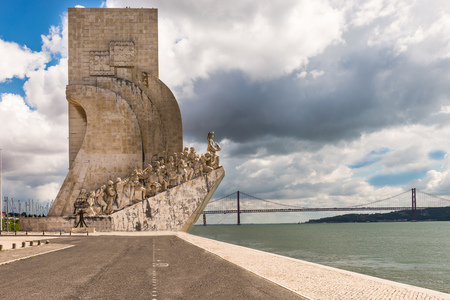 BELEM, LISBON, PORTUGAL, APRIL 21, 2014: Monument to the Discoveries (Padrao dos Descobrimentos), Lisbon, Portugalのeditorial素材