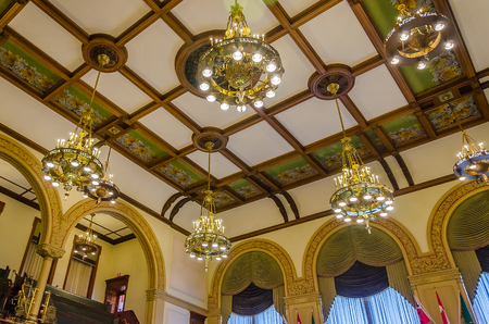 Toronto, Canada - 26 may 2013: Roof detail of Queen's Park legislative buildings.  Designed by architect Richard A. Waite; its construction begun in 1886 and it was opened in 1893.のeditorial素材
