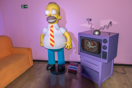 Foz do Iguazu, Brazil - july 10, 2016:  Homer Simpson wax figure at the Wax Museum in Foz do Iguacu, Brazilのeditorial素材