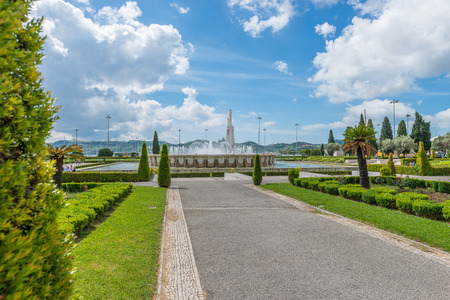 Lisbon, Portugal - April 21, 2014: Square at the Hieronymites Monastery in Belem, Lisbon, Portugal.のeditorial素材