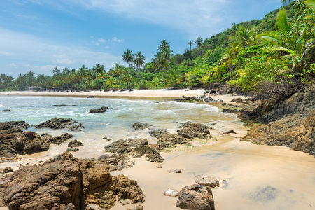 Itacare, Brazil - December 7, 2016: Summer holiday daylight beach scene at the tropical paradise on coast of Itacare in Brazilのeditorial素材