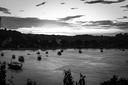 Itacare, Brazil - December 6, 2016: View of the Itacare village in Bahia at the sunset.のeditorial素材