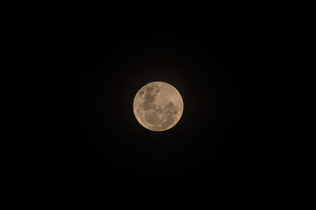 yellow color effect on super moon at night on first day of jan-18