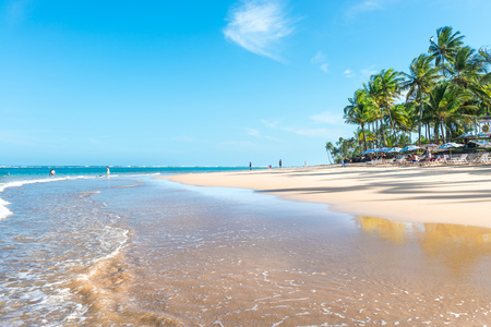 Taipu de Fora, Brazil - December 8, 2016: People enjoying the spectacular beach at the Marau peninsula in Brazilのeditorial素材