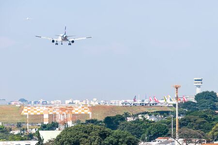 Sao Paulo, Brazil, mai 26, 2018: Airplanes landing at the Congonhas airport in Sao Paulo, Brazilのeditorial素材