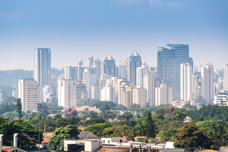View of Sao Paulo city the biggest finance city in Brazilの写真素材