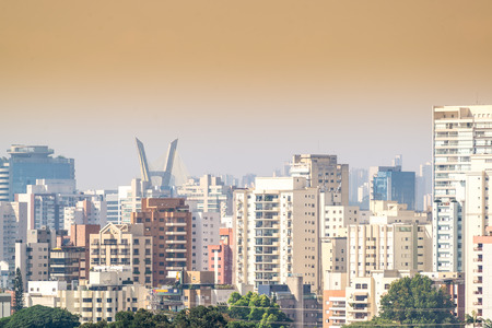 View of Sao Paulo city the biggest finance city in Brazilの写真素材