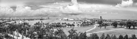 Miami, USA - jun 10, 2018: Panorama and skyline of Miami city from the museum park