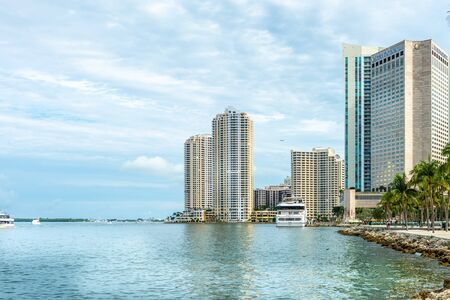 Miami, USA - jun 10, 2018: View of Miami downtown with many buildings
