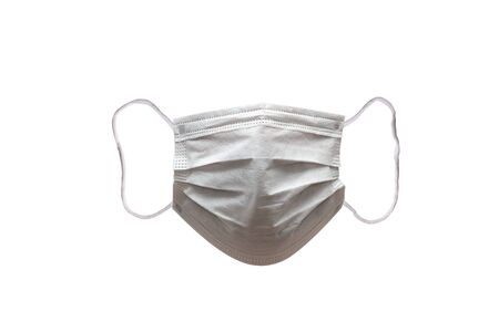 Surgery mask used for protections against coronavirus outbreak isolated on white backgroundの写真素材