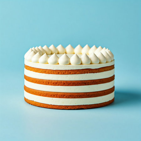 Chocolate and vanilla delicious cake on defocused backgroundの素材