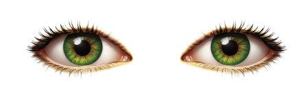 Beautiful woman's eyes with shadow. Woman face on a on white isolated background iSexy beautiful woman eye. art make-up concept.の素材