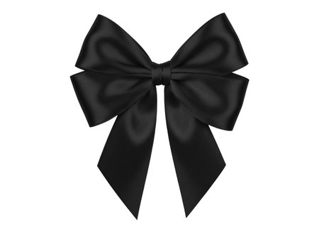 Bow isolated on transparent background. Christmas, party, hair, gift colored satin ribbon, wrap element templateの素材
