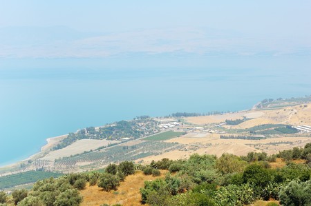 North shore of Lake Kinneret, top view