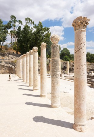 Ruins of the ancient Roman city Bet Shean, Israelの写真素材