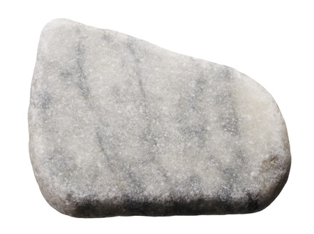 Flat uneven light gray marble tile with dark streak, isolatedの写真素材