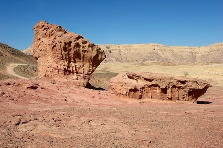 landscapes and geological formations in the Timna Park in southern Israelの写真素材