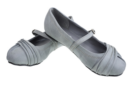 Women leather shoes, isolated on a white background 