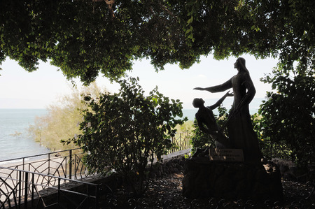 Church of the Primacy of St. Peter on the shore of the Sea of Galileeの写真素材