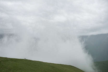 Peaks and slopes of the Caucasus Mountains in Georgiaの写真素材