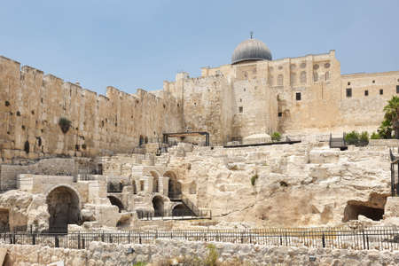 Ancient walls of the old city in Jerusalem