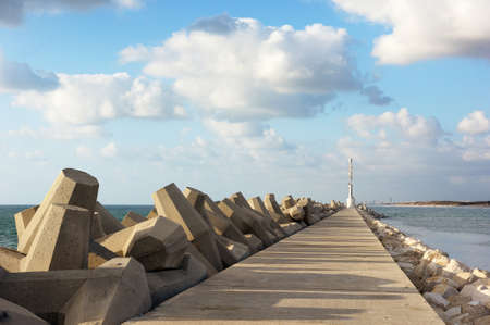 Marina of the city of Ashkelon on the Mediterranean Seaの写真素材