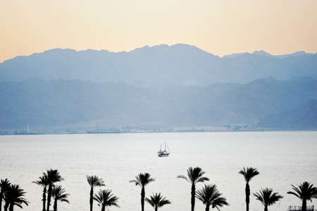 Coast of the Red Sea Gulf of Eilat in Israelの写真素材