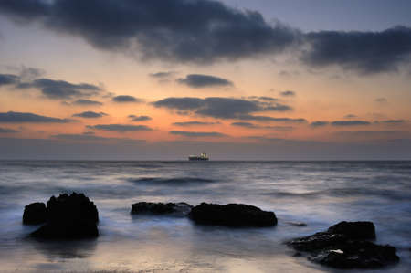 Mediterranean coast in southern Israel near the city of Ashkelonの写真素材