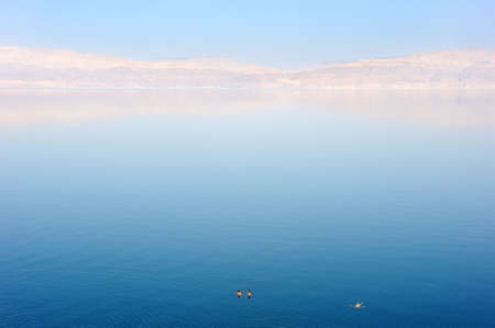 The coast of the Dead Sea near Ein Gedi nature reserve in Israelの写真素材