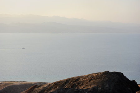 Walk through the mountains near the Gulf of Eilat Red Sea in Israel