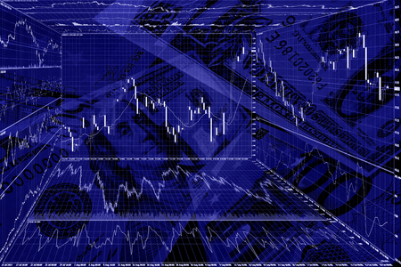 Graph, diagram (abstraction). Abstract illustration with diagram and money.の写真素材