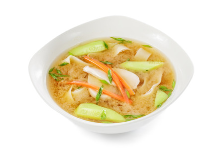 Miso soup on white background. Isolated.の写真素材