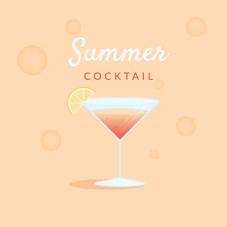 Fresh summer cocktail in glass beakerのイラスト素材